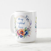 Artistic Ceramic Floral Inspirational Mug  コーヒーマグカップ (正面左)