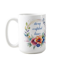 Artistic Ceramic Floral Inspirational Mug 