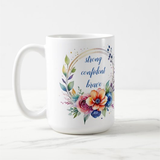 Artistic Ceramic Floral Inspirational Mug  コーヒーマグカップ (左)