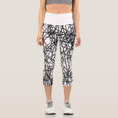 Artistic Chaotic Line Scribble Design 🎨 カプリレギンス (正面)