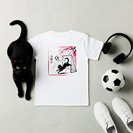 Artistic Cherry Blossom Cat Soccer For Japanese Ar トライブレンドＴシャツ