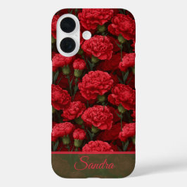 Artistic Christmas Gift Carnation Flower Name iPhone 16ケース