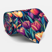 Artistic Christmas Gift For Him Tulip Floral ネクタイ (ロール)