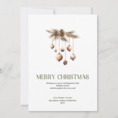 Artistic Christmas Ornament Earthy Elegant Card シーズンカード (正面)