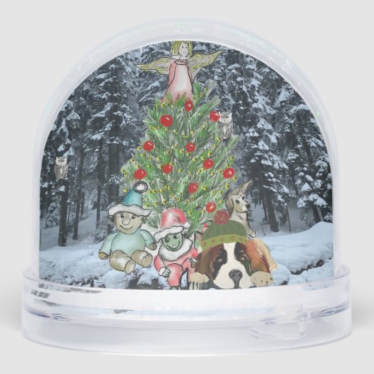 Artistic Christmas Tree Scene Snow Globe (裏面)