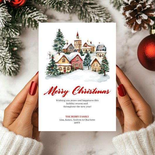 Artistic Classic Christmas Scene Greeting Card シーズンカード