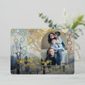 Artistic Classic Trendy Winter Wonderland Art Gold 箔シーズンカード (立ち正面)