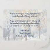 Artistic Classic Trendy Winter Wonderland Art Gold 箔シーズンカード (裏面)
