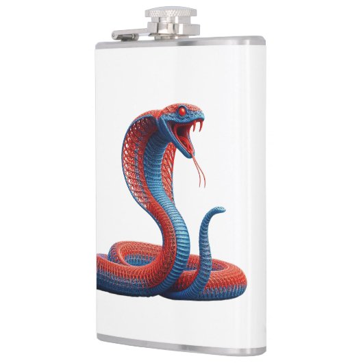 Artistic Cobra Graphic Hip Flask - Vibrant Serpent フラスク (左)