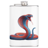 Artistic Cobra Graphic Hip Flask - Vibrant Serpent フラスク (正面)