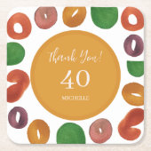 Artistic Colorful Fall Paper Plate スクエアペーパーコースター (正面)