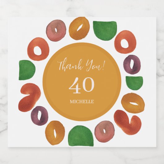 Artistic Colorful Fall Paper Plate ビールラベル (シングルラベル)