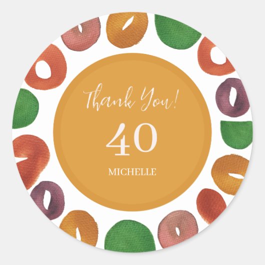 Artistic Colorful Fall Paper Plate ラウンドシール (正面)