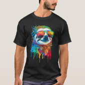 Artistic Colorful Pop painted Sloth Tシャツ (正面)