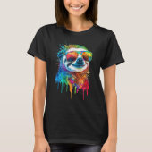 Artistic Colorful Pop painted Sloth Tシャツ (正面)