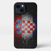 Artistic Croatian Flag iPhone 17 Case | Croatia He iPhoneケース (裏面)