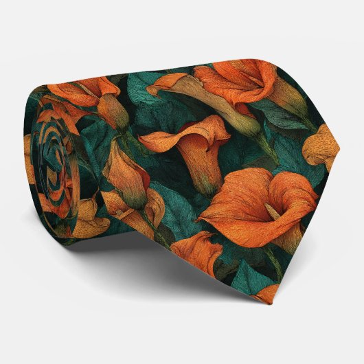 Artistic Dad Gifts Calla Lilies Flower ネクタイ (ロール)