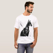 Artistic Doberman Pinscher & Watercolor German She Tシャツ (正面フル)