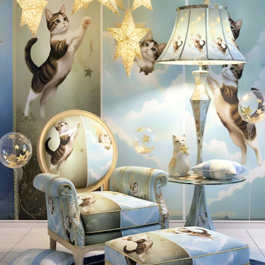 Artistic Fabric Panel Cats ファブリック