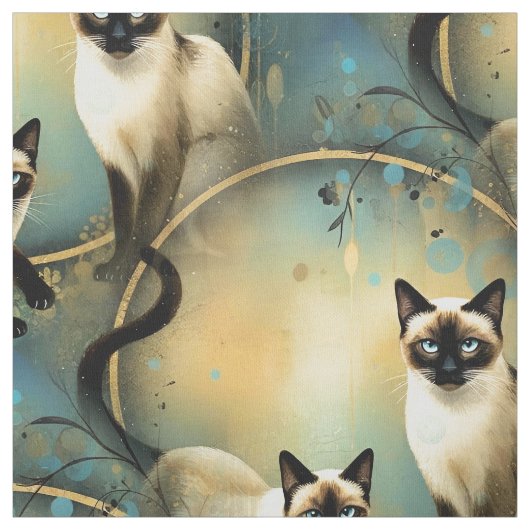 Artistic Fabric Panel Cats ファブリック (見本)