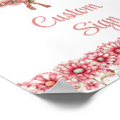 Artistic Fairy Girl Blush Floral Birthday Custom  ポスター (角)