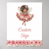Artistic Fairy Girl Blush Floral Birthday Custom  ポスター (正面)