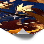 Artistic Fall Leaves Against Deep Blue Sky ポスター (角)