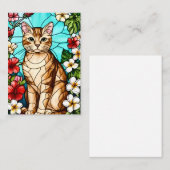 Artistic Feline Portrait Amid Tropical Flowers コーリングカード (正面/裏面)