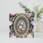 Artistic Floral Easter Egg Illustration with Gold  シーズンカード (スタンド正面)