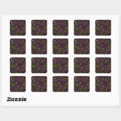 Artistic Floral Motif: Purple Flowers スクエアシール (シート)