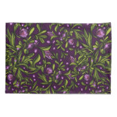 Artistic Floral Motif: Purple Flowers 枕カバー (裏面-左)