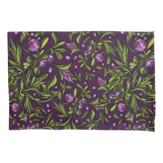 Artistic Floral Motif: Purple Flowers 枕カバー (正面左)