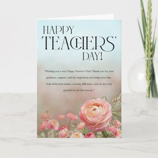 Artistic Floral Teacher’s Day Card カード (正面)