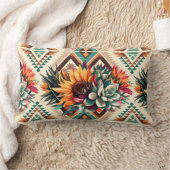 artistic flower pattern pillow ランバークッション (ブランケット)