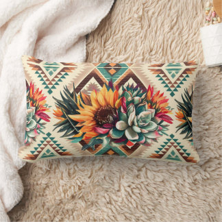 artistic flower pattern pillow ランバークッション