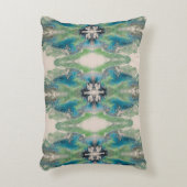 Artistic Fluid Abstract in Aqua & Green アクセントクッション (正面(垂直))