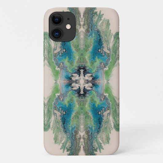 Artistic Fluid Abstract in Aqua & Green Case-Mate iPhoneケース (裏面)