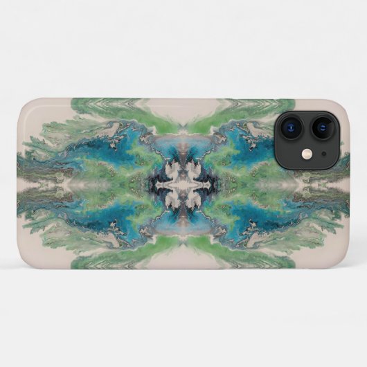 Artistic Fluid Abstract in Aqua & Green Case-Mate iPhoneケース (裏面(横))