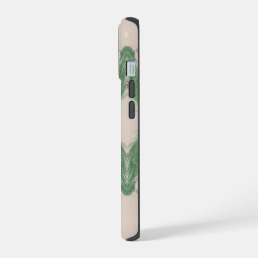 Artistic Fluid Abstract in Aqua & Green  iPhone 15ケース (左側面)
