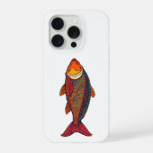 Artistic Folk Art Fish with Intricate Phone Case iPhoneケース (裏面)