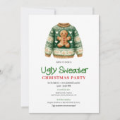 Artistic Funny Ugly Sweater Christmas Party 招待状 (正面)