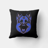Artistic German Shepherd Blue & Black Design クッション (裏面)