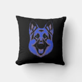 Artistic German Shepherd Blue & Black Design クッション (正面)
