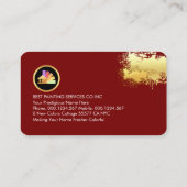 Artistic Gold Brush Paint Splatter  名刺 (裏面)