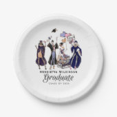 Artistic Graduation Celebration Fashion Sketch ペーパープレート (正面)