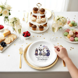 Artistic Graduation Celebration Fashion Sketch ペーパープレート