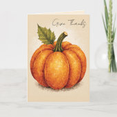 Artistic Grain Thanksgiving Pumpkin カード (正面)
