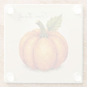 Artistic Grain Thanksgiving Pumpkin ガラスコースター (裏面)