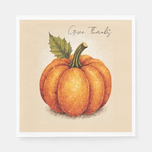 Artistic Grain Thanksgiving Pumpkin スタンダードランチョンナプキン (正面)