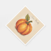 Artistic Grain Thanksgiving Pumpkin スタンダードランチョンナプキン (角)
